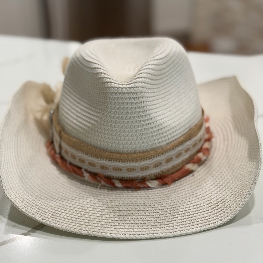 David and Young Cream Woven Panama Hat with Tribal Band